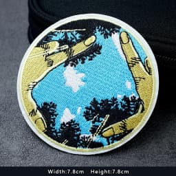 UFO Nebula Landscape Patches Embroidery For T-Shirt Iron On Appliques Clothes Jeans Stickers Badges Mountain Peak