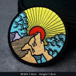 UFO Nebula Landscape Patches Embroidery For T-Shirt Iron On Appliques Clothes Jeans Stickers Badges Mountain Peak