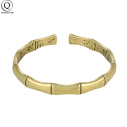 Antique Brass Metal Creative Bamboo Bracelet Bangle Pure Copper Women Fashion Punk Cuff Bangles Bracelets Women Party C-shaped
