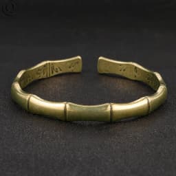 Antique Brass Metal Creative Bamboo Bracelet Bangle Pure Copper Women Fashion Punk Cuff Bangles Bracelets Women Party C-shaped