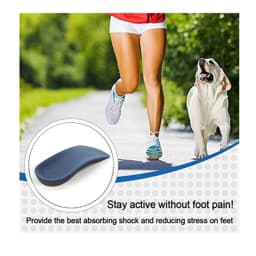 1Pair 3/4 Orthotic Shoe Inserts for Plantar Fasciitis, Foot Arch and Heel Pain Relief, Cup Support for Walking Running Exercise