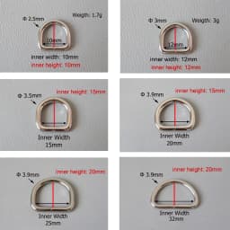 10mm 12mm 15mm 20mm 25mm 32mm Metal D Rings Buckle For Bag Backpack Straps Belt Pet Cat Dog Collar Clasp DIY Sewing Accessory