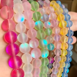 A+ Matte White AB Frosted Austrian Crystal Round Beads For Jewelry Making 6 8 10 12mm Glitter MoonStone Beads Diy Bracelet