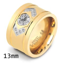 NIBASTAR Simple Stainless Steel Women 10mm Ring Shining Crystal Wedding Promise Jewelry Accessories Wholesale Retail