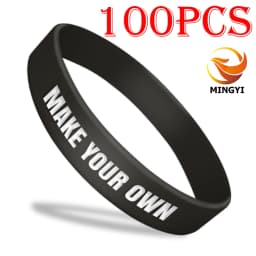 100PCS Engraved Custom Silicone Wristband Debossed Technique Customizable LOGO ID SOS Bracelet Engraved Personalized Armband