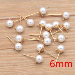 50Pcs 2 Color DIY Imitation Pearl Earrings Findings With Brick Clasps Jewelry Making Accessories Iron Hook Earwire Handmade