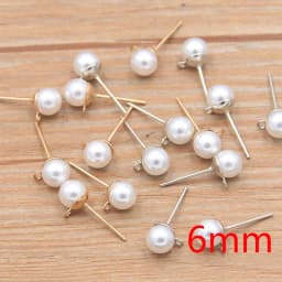 50Pcs 2 Color DIY Imitation Pearl Earrings Findings With Brick Clasps Jewelry Making Accessories Iron Hook Earwire Handmade