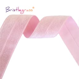 BRISTLEGRASS 2 5 10 Yard 1" 25mm Solid Shiny Fold Over Elastics FOE Spandex Satin Bands Tape Hair Tie Headband Dress Sewing Trim