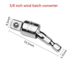 1/4 3/8 1/2 Wind Batch converter Hex Handle Electric Wrench Square Head Sleeve 360 Degree Spin Conversion Tool Hand Connect Rod