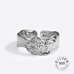 Minimalist 925 Sterling Silver Rings France Gold Plated CZ Vintage Chain Geometric Trendy Elegant Bride Jewelry Gifts