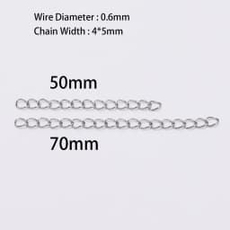 50Pcs/lot 5 7cm Stainless Steel Bulk Necklace Extension Chain Tail Extender For Bracelet Chains Jewelry Making Supplies Findings
