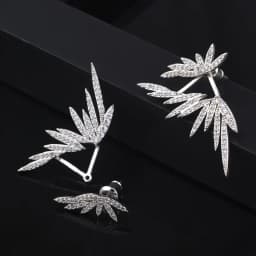 Elegant Leaf Shape Zirconia Wedding Stud Earring For Women Luxury Famous Brand India Earings Fashion Jewelry
