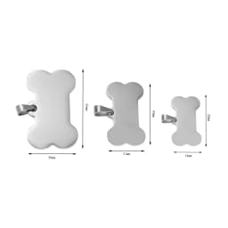 5Pcs Dog Tag Puppy ID Tag Stainless Steel Bone for Neutral Necklace Mirror PolishTags Pet Dog Collar Accessories