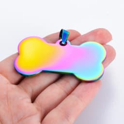 5Pcs Dog Tag Puppy ID Tag Stainless Steel Bone for Neutral Necklace Mirror PolishTags Pet Dog Collar Accessories