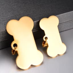 5Pcs Dog Tag Puppy ID Tag Stainless Steel Bone for Neutral Necklace Mirror PolishTags Pet Dog Collar Accessories