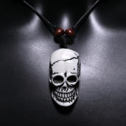 FX020 Ox bone carving necklace skull pendant Punk Choker Retro Jewelry Tribal style Imitation Yak Bone necklace Amulet Gift