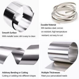 1pcs Stainles Steel Sheet Silver 304 Stainless Steel Fine Plate Sheet Foil Thickness 0.01mm-0.3mm For Precision Machinery