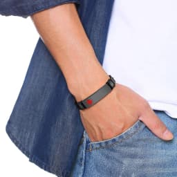 Men's Medical Alert Jewelry and Custom Engravable IDs Brazalets Stainless Steel Wristband Bracelet Personalized Emergency Bangle