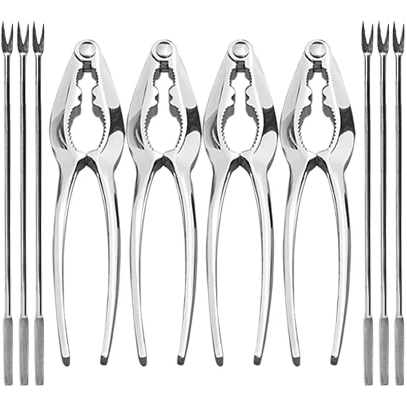 Seafood Tools Set - 10/12Pcs Lobster Crackers and Picks Set, Crab Leg Cracker & Forks Nut Cracker - Kitchen Tools