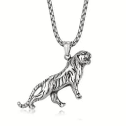 Personality Trend Men Jewelry Gold Plated Tiger Cheetah Animal Pendant Fashion Cool Necklace