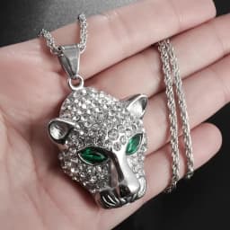 Personality Trend Men Jewelry Gold Plated Tiger Cheetah Animal Pendant Fashion Cool Necklace