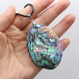 Natural Abalone Shell Pendants Oval Shape Shell Craft Necklace Charms Jewelry Leather Rope Trendy Necklaces Gift Party