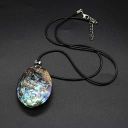 Natural Abalone Shell Pendants Oval Shape Shell Craft Necklace Charms Jewelry Leather Rope Trendy Necklaces Gift Party