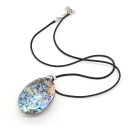 Natural Abalone Shell Pendants Oval Shape Shell Craft Necklace Charms Jewelry Leather Rope Trendy Necklaces Gift Party