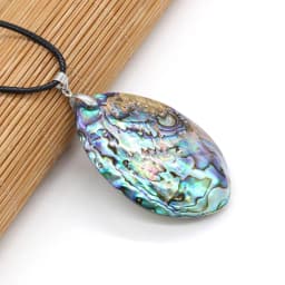 Natural Abalone Shell Pendants Oval Shape Shell Craft Necklace Charms Jewelry Leather Rope Trendy Necklaces Gift Party