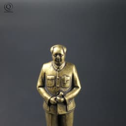 Brass Mini Mao Ze Dong Great Leader Figurines Key Chain Pendant and Red Characters Chairman MAO Chinese Decorations Jewelry