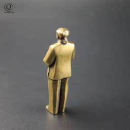 Brass Mini Mao Ze Dong Great Leader Figurines Key Chain Pendant and Red Characters Chairman MAO Chinese Decorations Jewelry