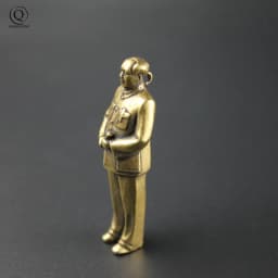 Brass Mini Mao Ze Dong Great Leader Figurines Key Chain Pendant and Red Characters Chairman MAO Chinese Decorations Jewelry