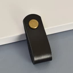 TENCHTW Cowhide Leather Cabinet Handles Furniture Dresser Wardrobe Kitchen Knobs Drawer Door Pulls Genuine Leather Black Vintage