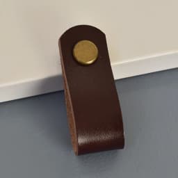TENCHTW Cowhide Leather Cabinet Handles Furniture Dresser Wardrobe Kitchen Knobs Drawer Door Pulls Genuine Leather Black Vintage
