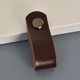 TENCHTW Cowhide Leather Cabinet Handles Furniture Dresser Wardrobe Kitchen Knobs Drawer Door Pulls Genuine Leather Black Vintage