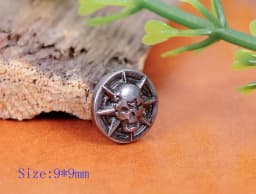 50x Punk Biker Antqiue Brass Metal Starbust Skull Leathercraft Leather Rivets Stud Set For Belt Bag Shoe Clothing