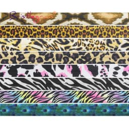 BRISTLEGRASS 2 5 10 Yard 5/8" 15mm Lace Crown Leopard Animal Print Fold Over Elastics FOE Spandex Band Tape Hair Tie Sewing Trim