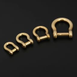 1piece Solid Brass Carabiner D Bow Shackle Slot Screw Removable Fob Key Ring Keychain Joint Connector Buckle DIY Hardware