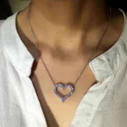 Huitan Delicate Hollow Heart Pendant Necklace Shiny Round Zircon Bridal Marriage Jewelry Versatile Statement Necklaces for Women