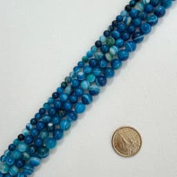 Natural Stone AAAA Quality Blue Sardonyx Agate Round Loose Beads 6 8 10 12MM Pick Size For Jewelry Making