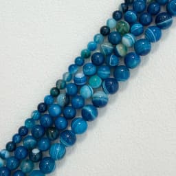 Natural Stone AAAA Quality Blue Sardonyx Agate Round Loose Beads 6 8 10 12MM Pick Size For Jewelry Making