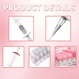 LBB PMU 20PCs Disposable Sterilized Tattoo Cartridge Needle SMP Permanent Makeup Body Art 0.18mm 0.20mm0.25mm Round Liner/Shader