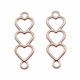 WYSIWYG 20pcs 24x8mm 6 Colors Hollow Heart Connector Charms For Earring Making Bracelet Making Jewelry Making Jewelry Findings