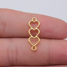 WYSIWYG 20pcs 24x8mm 6 Colors Hollow Heart Connector Charms For Earring Making Bracelet Making Jewelry Making Jewelry Findings