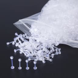 10pcs Clear Acrylic Lip Stud Piercing Labret Ring Bioflex Ear Cartilage Earring Bar Tragus Helix Retainer Flexible Jewelry 16G