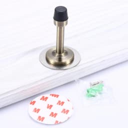 NAIERDI Rubber Wall Mounted Door Stopper Stainless Steel Door Stops Holder Catch Floor Fitting With Screws Bedroom Home Hardware