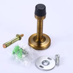 NAIERDI Rubber Wall Mounted Door Stopper Stainless Steel Door Stops Holder Catch Floor Fitting With Screws Bedroom Home Hardware