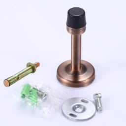 NAIERDI Rubber Wall Mounted Door Stopper Stainless Steel Door Stops Holder Catch Floor Fitting With Screws Bedroom Home Hardware