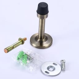 NAIERDI Rubber Wall Mounted Door Stopper Stainless Steel Door Stops Holder Catch Floor Fitting With Screws Bedroom Home Hardware