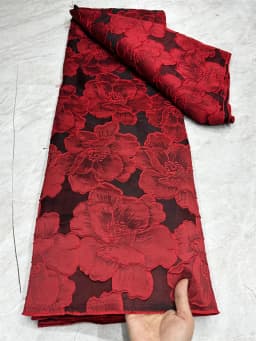 Pink African Lace Fabric 2024 High Quality Brocade Jacquard Fabric Nigerian French Organza Lace Fabric for Party Dress 5 Yards